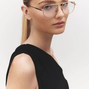 Elisa Johnson Jane Sunglasses in Gold Metal